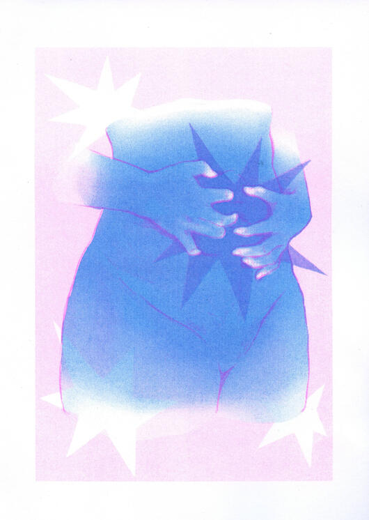 &quot;Is this body even mine?&quot; blue 2025, a4 Riso