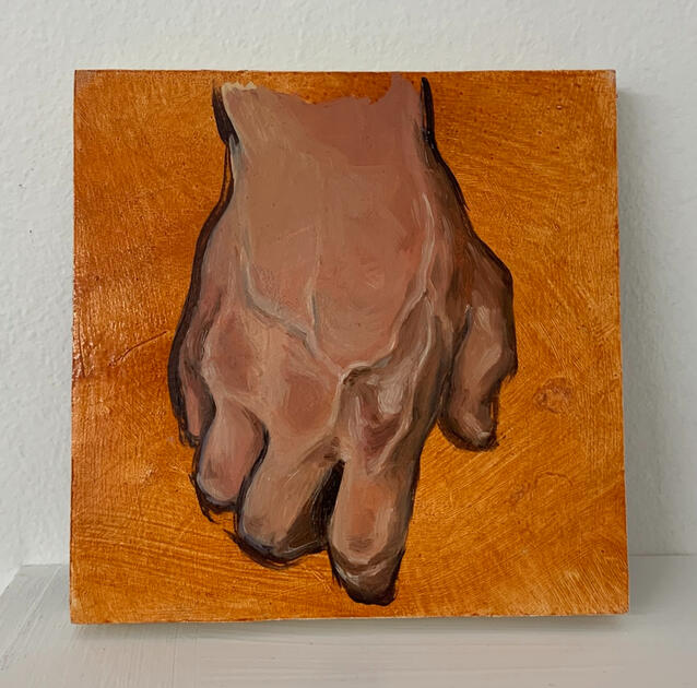 &quot;Fractions of you, 8&quot;, Oil paint, Paper on Wood, Masking Tape (2025)